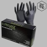 Luva descartavel SuperMax Premium Nitrilo Preta